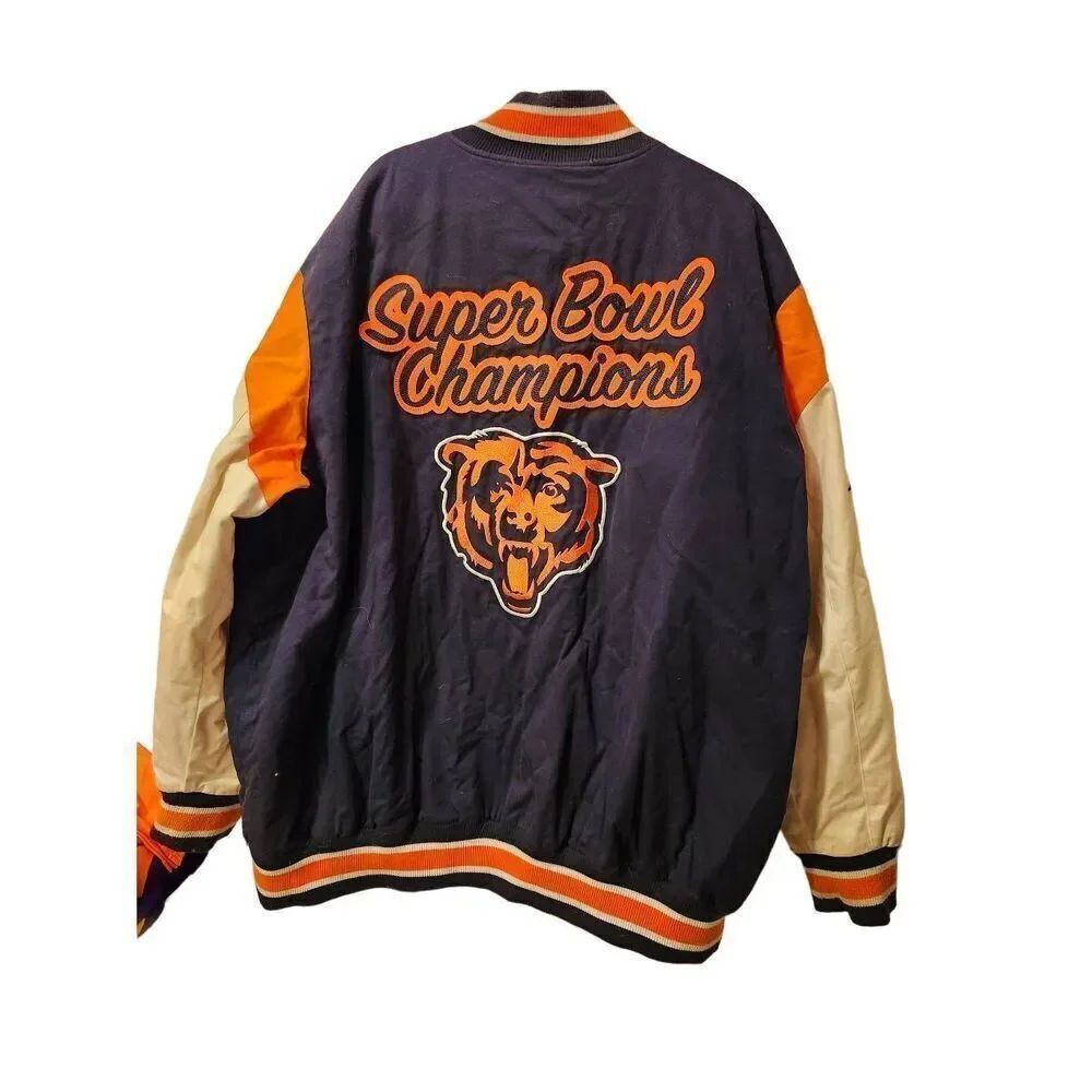 Chicago Bears NFL Vintage Men's G-III Championship Jacket Embroidered Logo Size